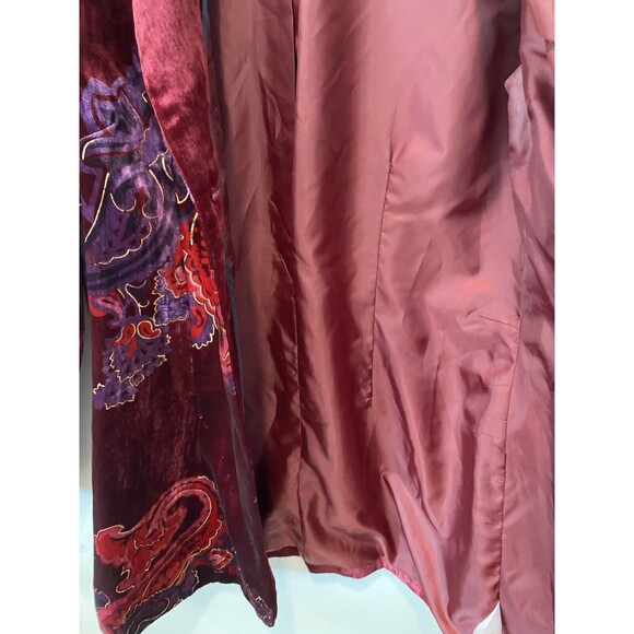 Coldwater Creek Long Blazer Jacket Red Velvet Whimsy goth Academia Boho Sz 4 - Picture 7 of 8